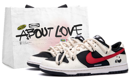 Nike Кроссовки для скейтбординга Dunk Panda Strawberry Slip с низким верхом, устойчивые к истиранию, женские, красные dd1503-101(team62-女款小熊猫草莓) | red