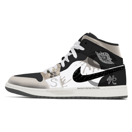 Jordan 1. Износостойкие винтажные баскетбольные кроссовки среднего размера унисекс, белые, черные dq8426-001(team778-灵蛇祈福) | white black