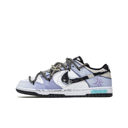 Nike Кроссовки для скейтбординга Dunk Lively Island, Starry Sky Love Song, устойчивые к скольжению, низкие, унисекс, фиолетовые, белые dd1391-100(team799-星空恋曲) | purple white