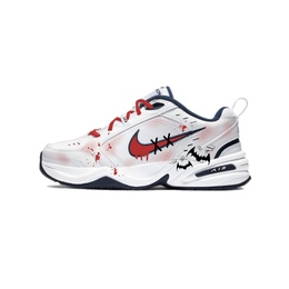 Nike Кроссовки Air Monarch 4 с противоскользящим и износостойким эффектом, увеличивающие рост, низкие, массивные, унисекс, красные, черные, белые 415445-102(team502-蝙蝠归来) | red black