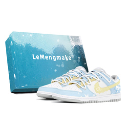 Nike Кроссовки для скейтбординга Dunk Joy Lemon с противоскользящим покрытием, износостойкие, женские, белые, синие, желтые dd1503-103(team778-冷萃恋人s-box) | white blue yellow