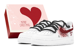 Nike Кроссовки для скейтбординга Air Force 1 с противоскользящим износостойким верхом, унисекс, белые, красные cw2288-111(team88-惊奇之夜红s-box) | white red