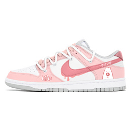 Nike Кроссовки для скейтбординга Dunk Joy Lemon с противоскользящим покрытием, износостойкие, женские, белые, розовые dd1503-103(team778-小熊绘本) | white pink