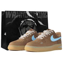Nike Кроссовки Air Force 1 с противоскользящим износостойким низким верхом для скейтборда, унисекс, цвет хаки-синий cj9179-200(team113-棕蓝s-box) | brown blue
