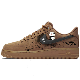 Nike Кроссовки для скейтбординга Air Force 1 с противоскользящим износостойким верхом, унисекс, коричневые, черные cj9179-200(team181-山水熊猫) | brown black