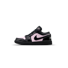 Jordan Баскетбольные кроссовки Air 1 CNY Snake Year "Smile" с низким антискользящим покрытием, износостойкие, женские, цвет черный, розовый hj7743-010（team839-女款smile） | black pink