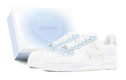 Nike Кроссовки для скейтбординга Air Force 1 с противоскользящим износостойким верхом, унисекс, белые, синие cw2288-111(team88-蓝色心情s-box) | white blue
