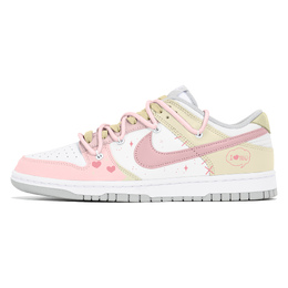 Nike Кроссовки для скейтбординга Dunk Joy Lemon с противоскользящим покрытием, износостойкие, женские, белые, розовые, желтые dd1503-103(team778-心愿礼盒) | white pink yellow