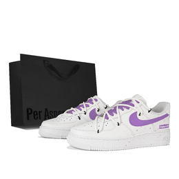 Nike Кроссовки Air Force 1 Low-Top для скейтбординга женские, белые, фиолетовые dd8959-100(team陆-微醺葡萄s-box) | white