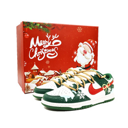Nike Кроссовки для скейтбординга Dunk Ice And Snow Christmas с противоскользящим износостойким низким верхом унисекс красного, зеленого и белого цветов dd1391-101(team271-冰雪圣诞plus) | red green white