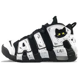 Nike Баскетбольные кроссовки Air More Uptempo Mid-Top Vintage, женские, черно-белые dq6200-001(team76-黑猫lili)