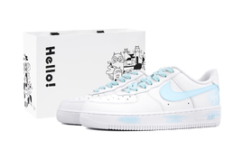 Nike Низкие кроссовки для скейтбординга Air Force 1, устойчивые к истиранию, унисекс, синие, белые 315122-111(team18-浅蓝擦色) | blue white