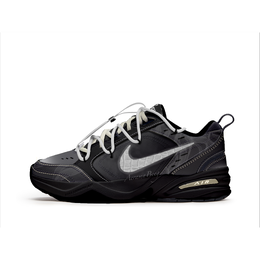 Кроссовки Air Monarch 4 Freedom Panda, золотистый питон, антискользящие, износостойкие, низкие, массивные, унисекс, черные, серебристые Nike, Black Silver 415445-001(team202-金蟒) | black silver