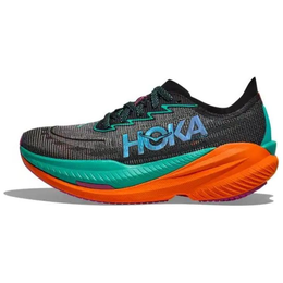 Hoka One One Женские кроссовки MACH X 2 с низким верхом, устойчивые к скольжению, истиранию и отскоку, черные 1155120-bcq | black/cyan/blue/orange