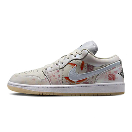Jordan Баскетбольные кроссовки Air 1 Vintage, женские, низкие, белые/коричневые hf4080-001(team56-幸运锦鲤) | white