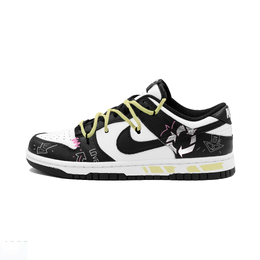 Nike Кроссовки для скейтбординга Dunk Sweet Sugar Code с противоскользящим износостойким верхом, женские, черно-белые dd1503-101(team肆叁柒-甜糖代码-黄) | black white