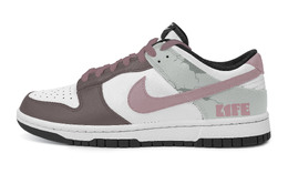 Nike Кроссовки для скейтбординга Dunk Life Fragment с противоскользящим покрытием, износостойкие, низкие, унисекс, коричневые, зеленые dd1391-100（team773-生活碎片） | brown green