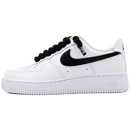 Nike Низкие износостойкие кроссовки для скейтбординга Air Force 1, унисекс, черные, белые cw2288-111（team91-空军纯白 黑麻绳） | black white