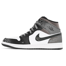 Jordan 1. Износостойкие и нескользящие винтажные баскетбольные кроссовки Joy Lemon среднего размера, унисекс, черно-серого цвета dq8426-001(team778-夜行追踪) | black gray