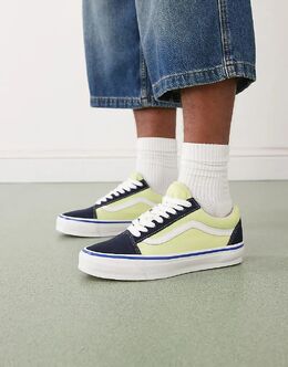 Кроссовки Vans Premium Old Skull в темно-синих и лаймовых тонах 149059512 | navy/lime