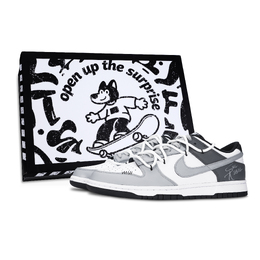 Кроссовки для скейтбординга Dunk Low Top унисекс светло-серые Nike, Light Gray dd1391-100（team字母涂鸦-box） | light gray