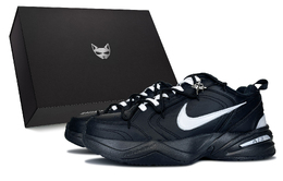 Кроссовки Air Monarch 4 Zero Point Reflection, Shimmery Cat, Special Shoe Box, низкие, массивные, унисекс, черные, серебристые Nike, Black Silver (Black Box) 415445-001(team79-零点反射s-box) | black silver (black box)