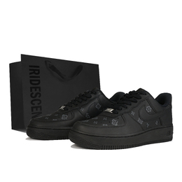 Кроссовки для скейтбординга Air Force 1 Low Top унисекс, черные, серебристые Nike, Black cw2288-001(team陆-腰果印花s-box) | black