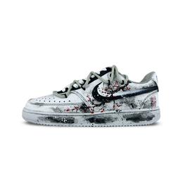 Nike Кроссовки для скейтбординга Court Vision 1, унисекс, низкие, белые/черные dh2987-100（team1249-水墨·绽梅行） | black white