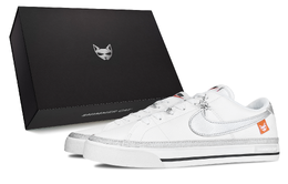 Nike Кроссовки Court Legacy Silver Shimmery Cat, износостойкие, низкие, для скейтбординга, унисекс, серебристо-белые dh3162-100(team79-银栩s-box) | silver white (black box)