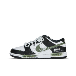 Nike Кроссовки для скейтбординга Dunk Graffiti Wildlands, устойчивые к истиранию, низкие, унисекс, черные, белые, зеленые hf5441-100（team1369-涂鸦旷野） | green