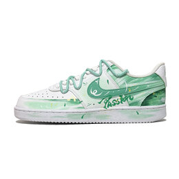 Nike Кроссовки для скейтбординга Court Vision 1 унисекс, низкие, белые/желтые/зеленые cd5463-101(team61-春和景明） | light green