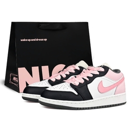 Jordan Баскетбольные кроссовки Air 1 Low Top Vintage, женские, клубнично-розовые 553560-152（team153-奥利奥粉雪lucky） | strawberry pink