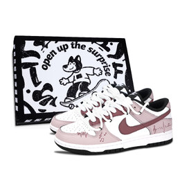 Nike Кроссовки для скейтбординга Dunk Low Top унисекс красные dd1391-100（team883-玫瑰音符男鞋盒） | red
