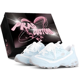 Skechers Женские низкие кроссовки D'Lites 1.0 Chunky, цвет: синий/белый/серебристый/серый 11959-wht（team375-女款海盐奶酪sbox） | sea salt blue