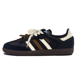 Adidas Низкие противоскользящие кроссовки для скейтбординга SAMBA OG, унисекс, бежево-черные b75807(teamy-男女款夹心奶酪米黑) | beige black