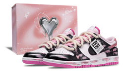 Nike Кроссовки для скейтбординга Dunk Sweetheart Mischief, износостойкие, женские, черно-розовые hq1181-661(team691-甜心恶作剧) | black pink