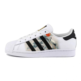 Adidas Низкие кроссовки для скейтбординга SUPERSTAR, унисекс, белые, черные eg4958(team1042-松涛鹤影) | white black