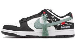 Nike Кроссовки для скейтбординга Dunk, устойчивые к истиранию, низкие, унисекс, черные, белые hf5441-100(teamfour-男女款蛇鳞流苏) | black white