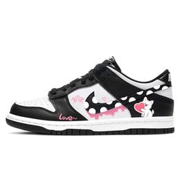 Nike Кроссовки для скейтбординга Dunk Anti Slip, износостойкие, унисекс, черно-белые dd1391-100(team10-甜心步印j) | black white