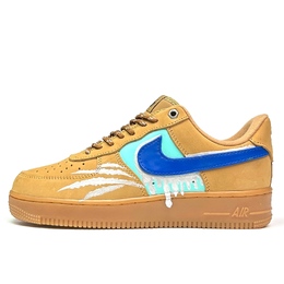 Nike Кроссовки для скейтбординга Air Force 1 Brown Waves, противоскользящие и износостойкие, легкие, с низким верхом, унисекс, темно-коричневые cj9179-200(team801-棕风逐浪) | dark brown