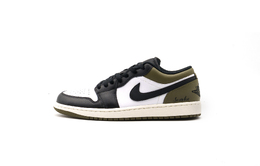 Jordan Баскетбольные кроссовки Air 1 Vintage, унисекс, низкие, белые 553558-092（team719-军绿） | army green