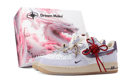 Nike Кроссовки для скейтбординга Air Force 1 женские, низкие, светло-фиолетовые hv5990-172(team683-紫蛇虺纹粉礼盒) | light purple