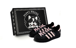 Adidas Кроссовки для скейтборда Superstar 2 Puppy Fragment, Special Shoe Box Low Top, унисекс, черно-розовые ji0079(team85-晚安s-box) | black pink