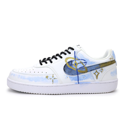Nike Кроссовки для скейтбординга Court Vision 1, унисекс, низкие, синие, золотые dh2987-101(team1035-蓝金情缘) | blue gold