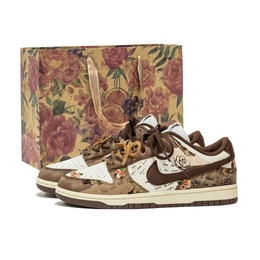 Nike Кроссовки для скейтбординга Dunk Fantasy, Love Talk Planner, износостойкие, низкие, унисекс, коричневые dd1503-124(team1210-情话手账礼袋款） | love story planner shopping bag