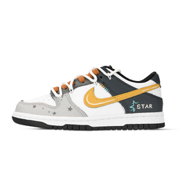 Nike Кроссовки для скейтбординга Dunk Black White, Vintage Star, износостойкие, низкие, унисекс, оранжевые, желтые, черные, серые hf5441-100（team971- 复古星） | orange yellow black gray