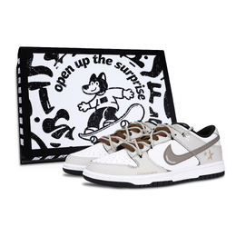 Nike Кроссовки для скейтбординга Dunk Black White, Starlight Radiant, устойчивые к скольжению, низкие, унисекс, бежевые dd1391-100（team883-100-box） | beige