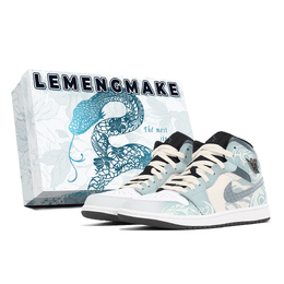 Jordan Баскетбольные кроссовки Air 1 Joy Lemon, износостойкие, нескользящие, винтажные, среднего размера, унисекс, белые, зеленые dq8426-001(team399-白茶清欢s-box) | white green
