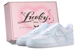 Nike Кроссовки для скейтбординга Air Force 1 Frozen с антискользящим покрытием, износостойкие, женские, светло-голубые dd8959-100（team686-冰雪奇缘） | light blue