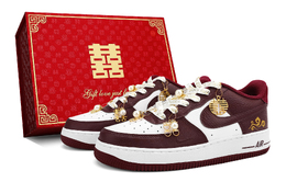 Nike Кроссовки для скейтбординга Air Force 1 Low Top унисекс бордового цвета hm9483-100(team943-绯红云囍sbox） | burgundy